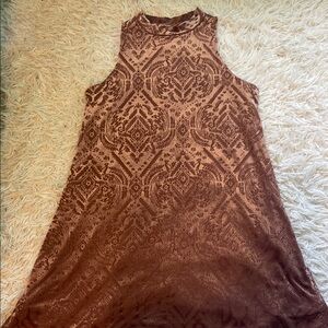 Pink Halter Sleeveless A-Line Midi Dress